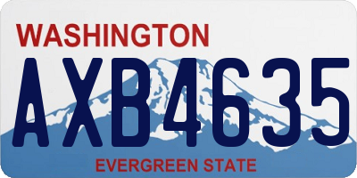 WA license plate AXB4635