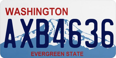 WA license plate AXB4636