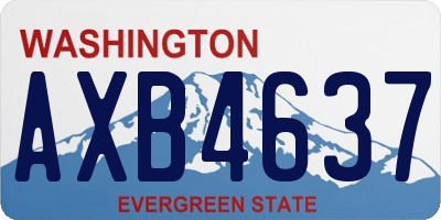 WA license plate AXB4637