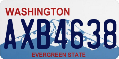 WA license plate AXB4638