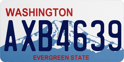 WA license plate AXB4639