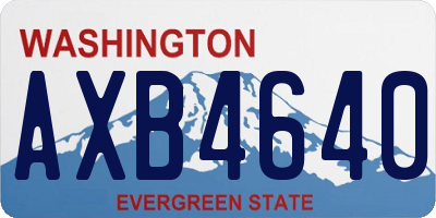 WA license plate AXB4640