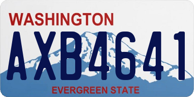 WA license plate AXB4641
