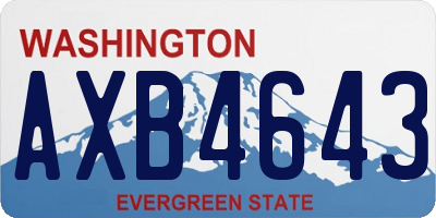 WA license plate AXB4643