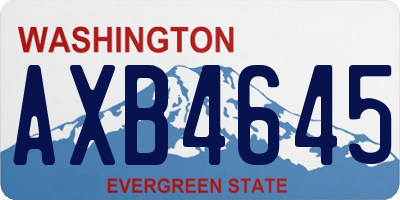 WA license plate AXB4645