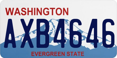 WA license plate AXB4646
