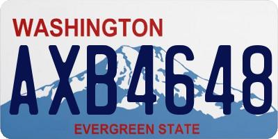 WA license plate AXB4648