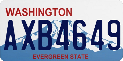 WA license plate AXB4649