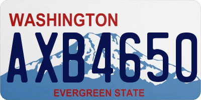 WA license plate AXB4650