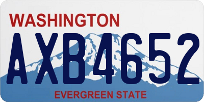 WA license plate AXB4652