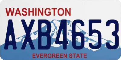 WA license plate AXB4653