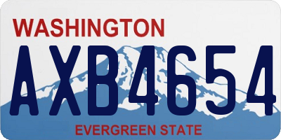 WA license plate AXB4654