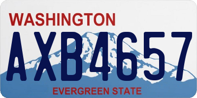 WA license plate AXB4657