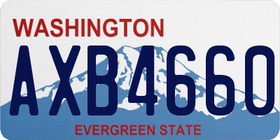 WA license plate AXB4660