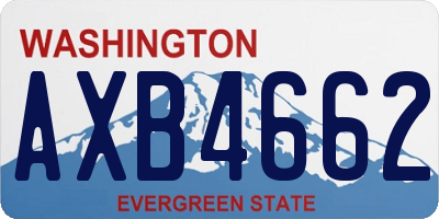 WA license plate AXB4662