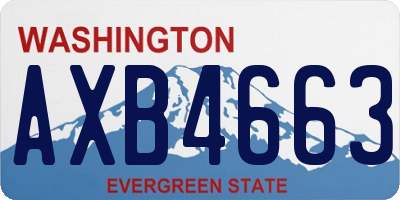 WA license plate AXB4663