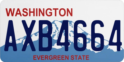 WA license plate AXB4664