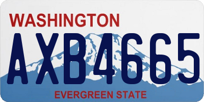 WA license plate AXB4665
