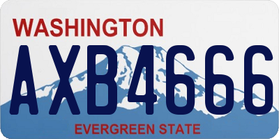 WA license plate AXB4666