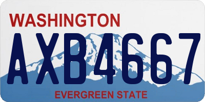WA license plate AXB4667
