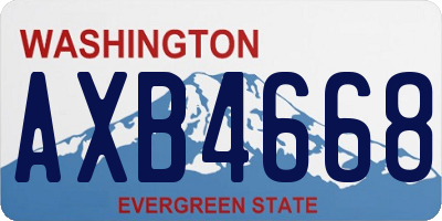 WA license plate AXB4668