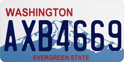 WA license plate AXB4669