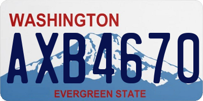 WA license plate AXB4670