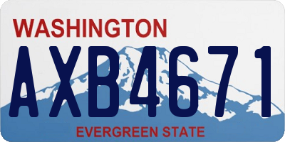 WA license plate AXB4671
