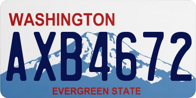 WA license plate AXB4672