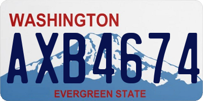 WA license plate AXB4674