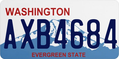 WA license plate AXB4684