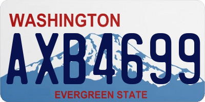 WA license plate AXB4699