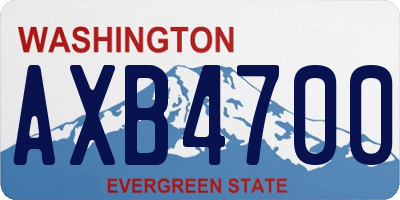 WA license plate AXB4700