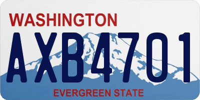 WA license plate AXB4701