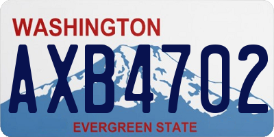 WA license plate AXB4702