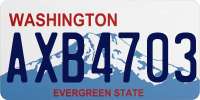 WA license plate AXB4703