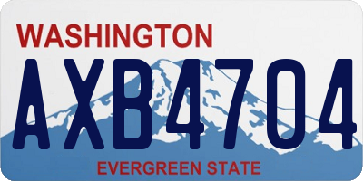 WA license plate AXB4704