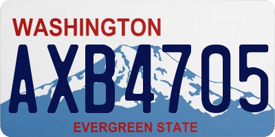 WA license plate AXB4705