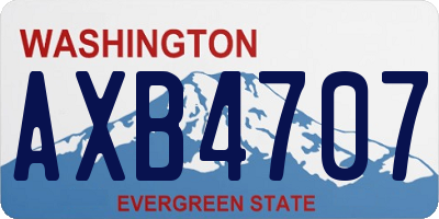 WA license plate AXB4707