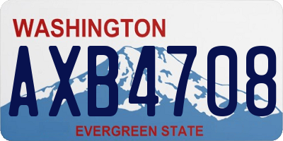 WA license plate AXB4708