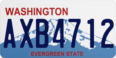WA license plate AXB4712