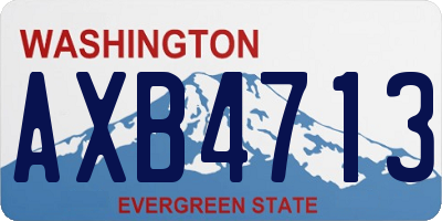 WA license plate AXB4713