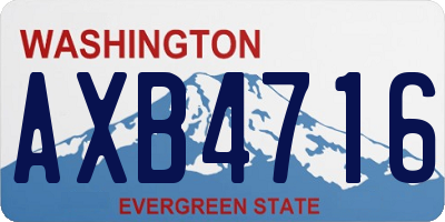 WA license plate AXB4716