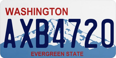 WA license plate AXB4720