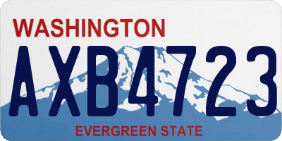 WA license plate AXB4723