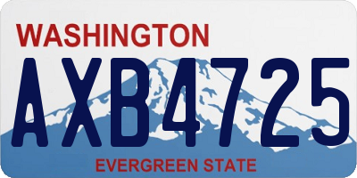 WA license plate AXB4725