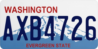 WA license plate AXB4726