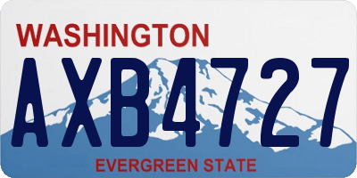 WA license plate AXB4727