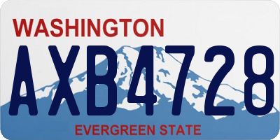 WA license plate AXB4728