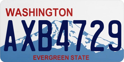 WA license plate AXB4729